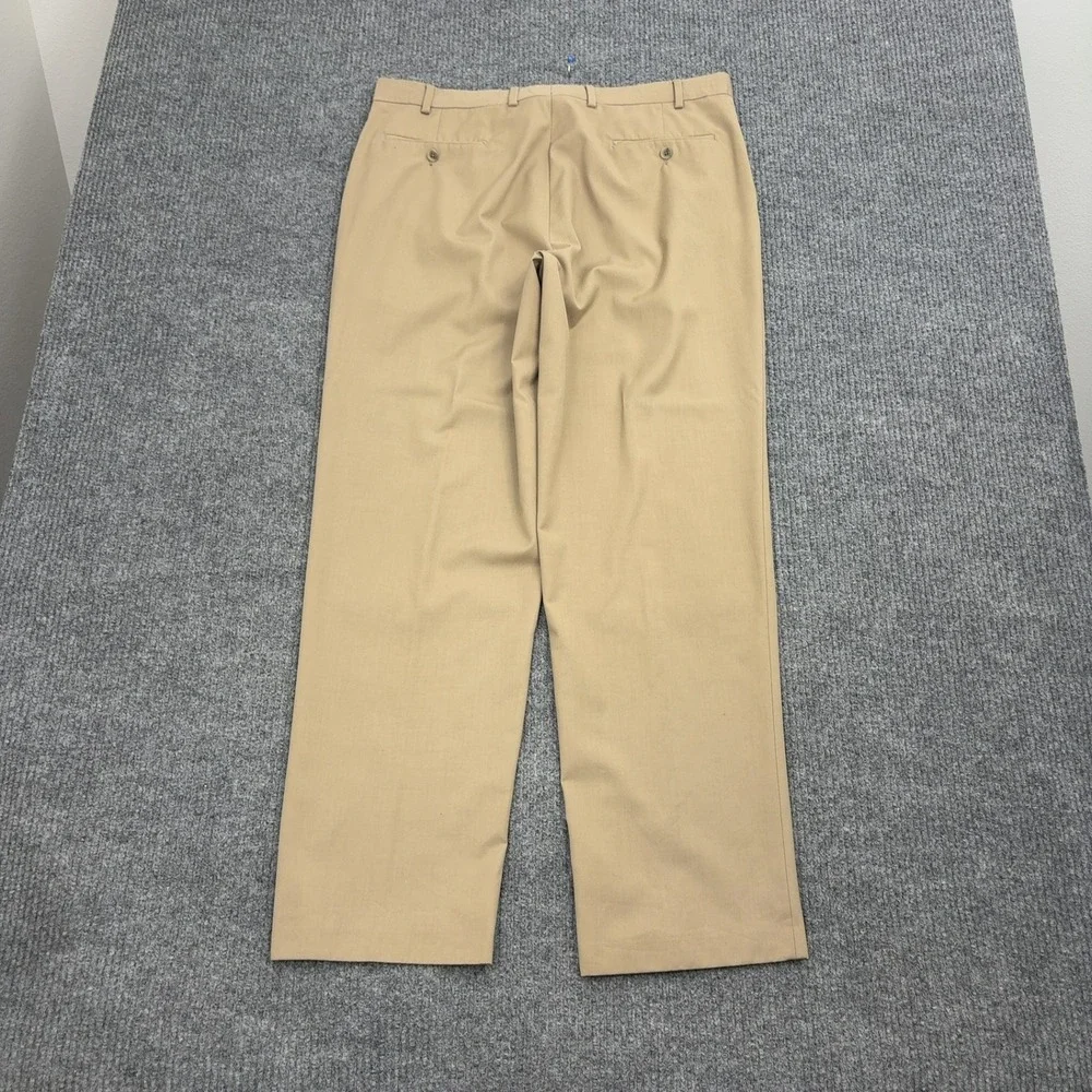 Lauren Ralph Lauren Dress Pants Mens 37x31.5 Tan Khaki Flat Front Classic Slacks